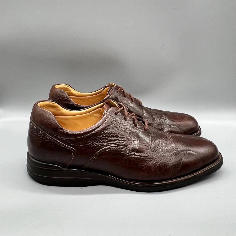 Johnston & Murphy Shoes Mens 11.5 Brown Leather Split Toe Lace Up Oxfords Dress